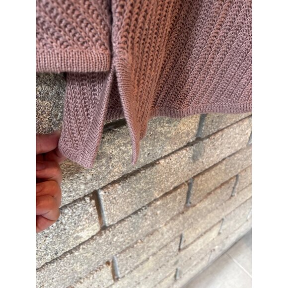 J. Jill Mauve Knit 100% Linen Sweater Top L Womens Long Sleeve Lightweight - Picture 7 of 10